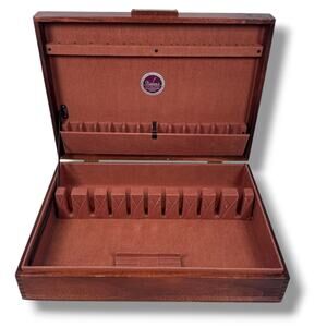 Vintage Naken’s Tarnish Proof Silverware Wooden Chest Flatware Storage Box Only